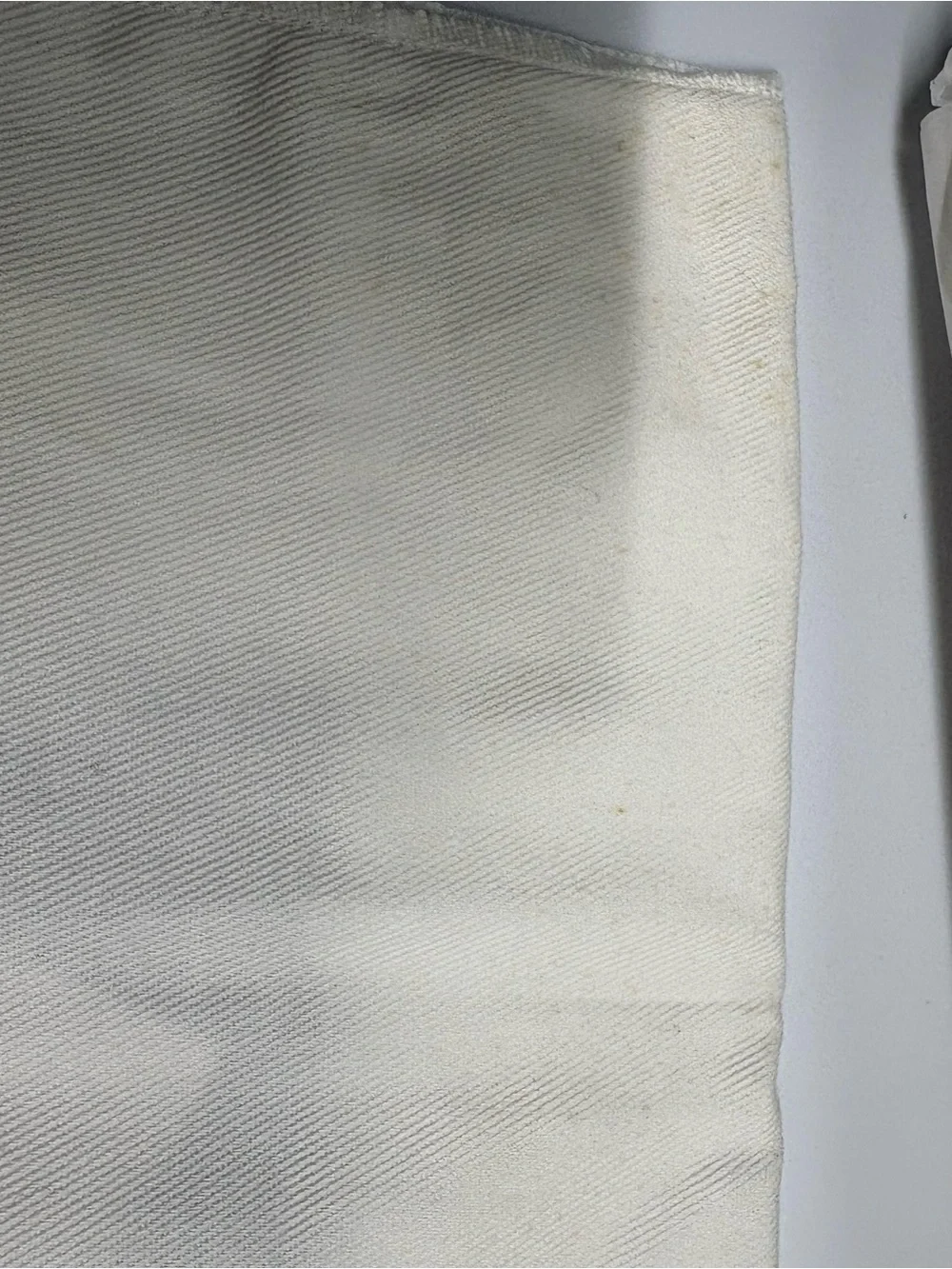 Dior White Satin Logo Dust Bag with Gold Print and Ribbon